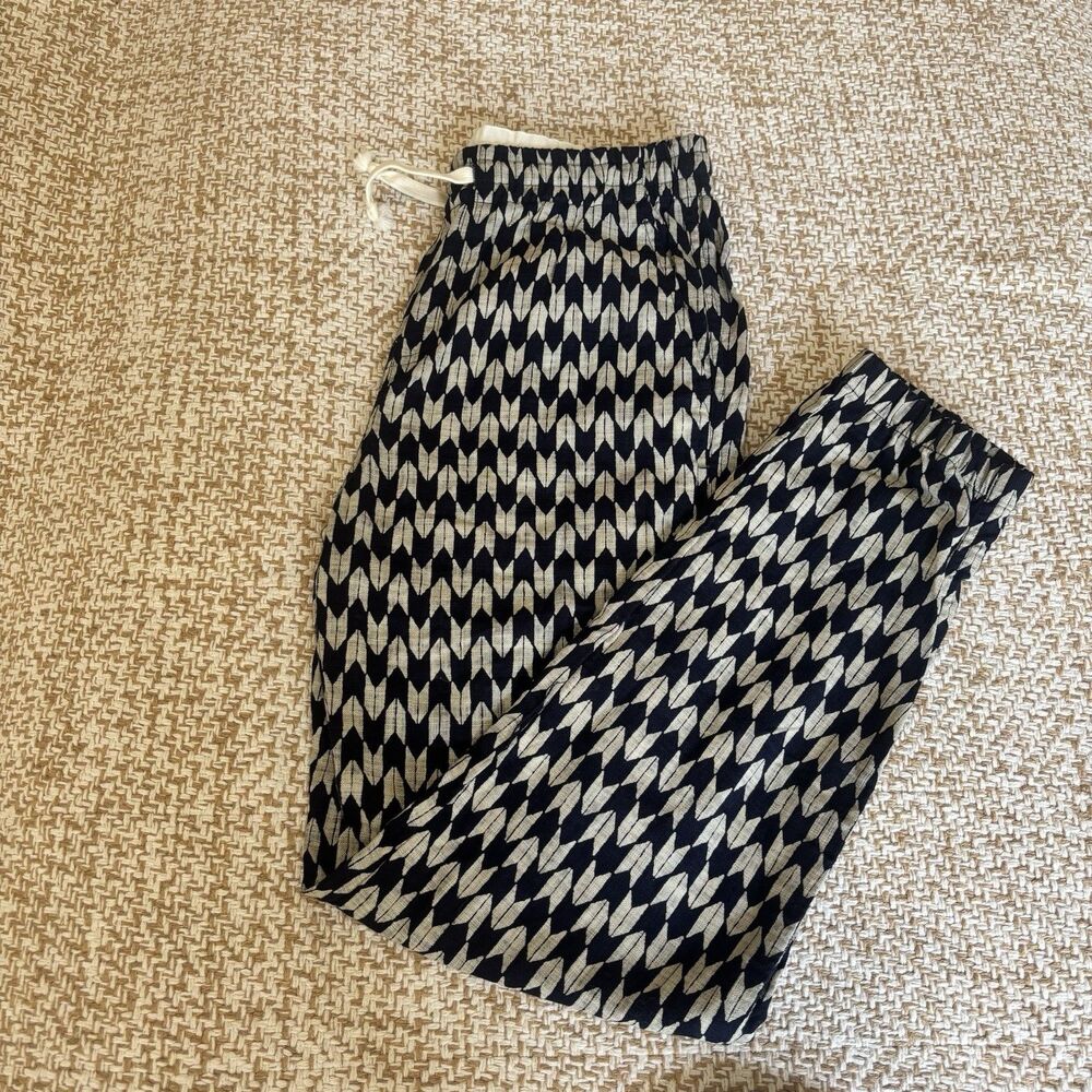 Gustin Size S Mens #6 Japan Retro Print Joggers Chevron Navy Blue Gray - EUC